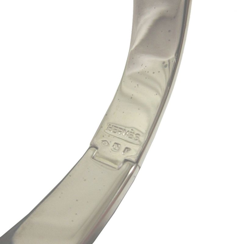 Hermes Click Clack H PM Metal Orange Silver Bangle Bracelet 0617 Hermes
