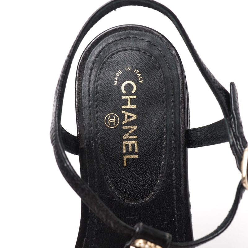 Chanel Sandals Size 35C Thong Sandals Ankle Strap Shoes CC Coco Mark Imitation