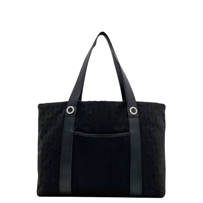 Bvlgari Tote Bag Black Logomania Light Nylon Leather