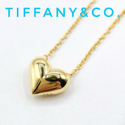 Tiffany & Co Pinched Heart Yellow Gold Necklace 41 cm