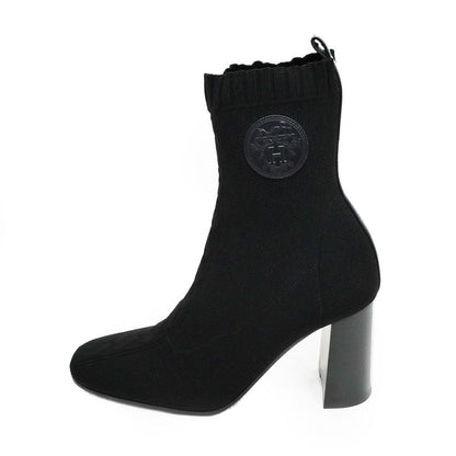 Hermes Jenna 90 Black Size 38 1 2 Short Knit Boots