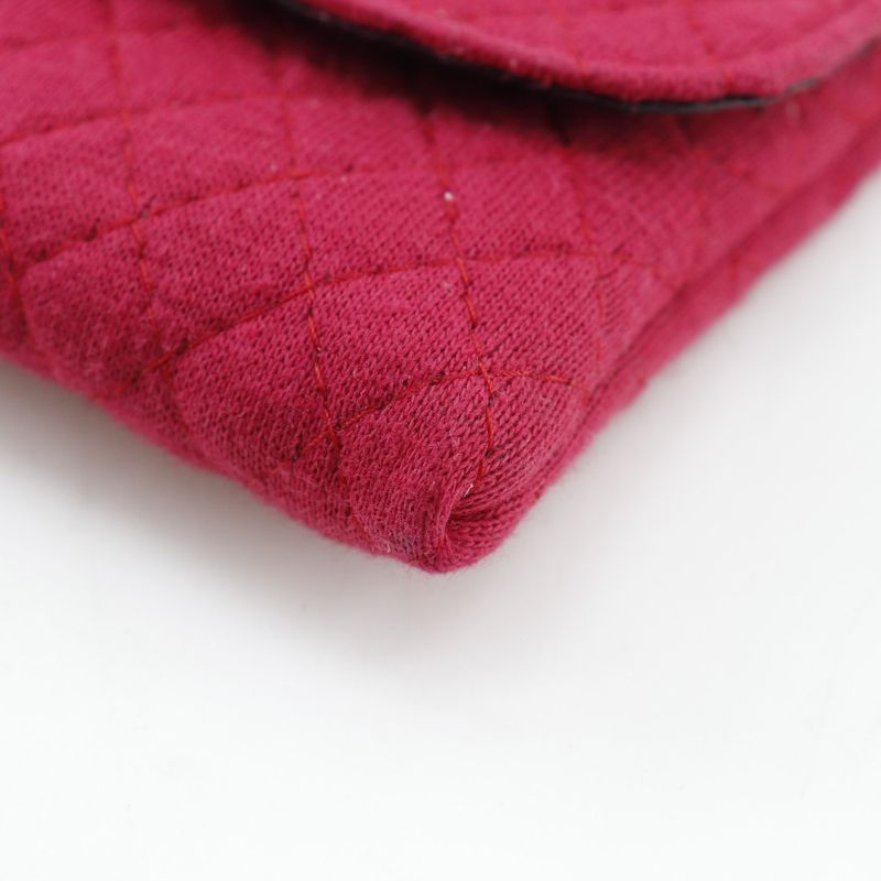 Chanel Chain Pouch Micro Cotton Red Ladies Pouch