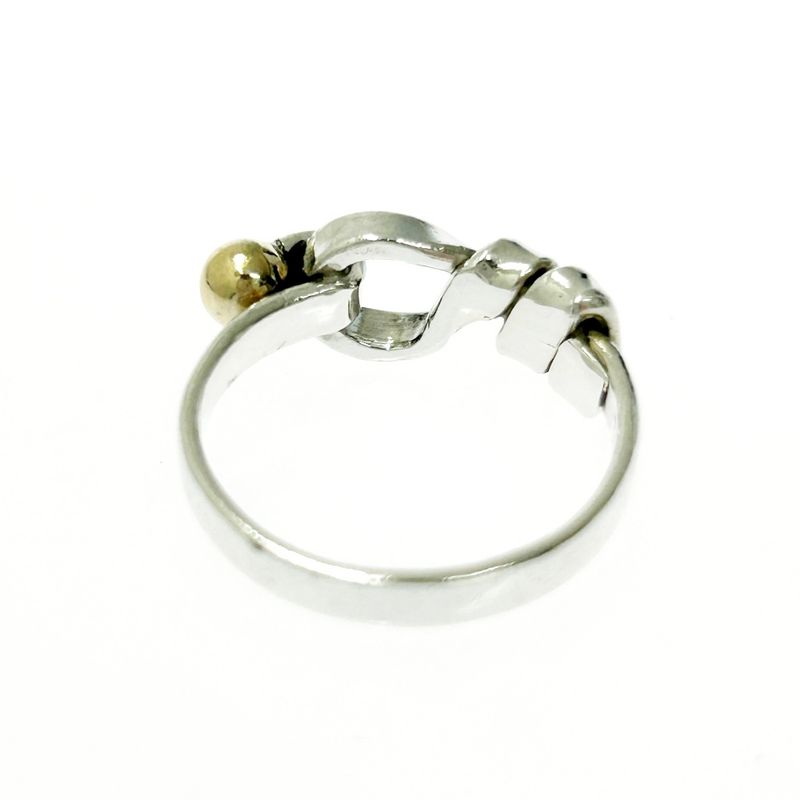 Tiffany & Co Tiffany & Co Silver Gold Hook & Eye Ring 2.7g 925 750 Engraved