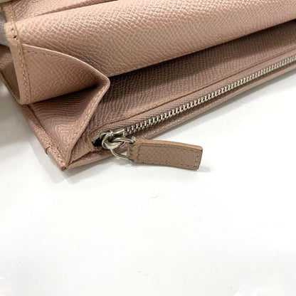 Bulgari Bifold Long Wallet Pink Beige Bvlgari Clip Leather