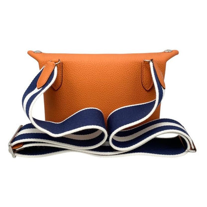 Hermes Shoulder Bag Vidpoche Stamped B H Logo Orange White Navy Hermes