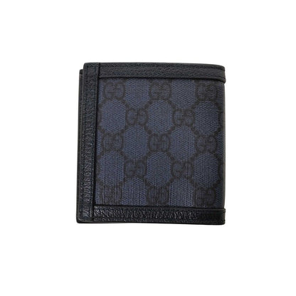 Gucci Wallet GG Supreme Black Leather Silver — view 2