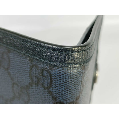 Gucci Wallet GG Supreme Black Leather Silver — view 8