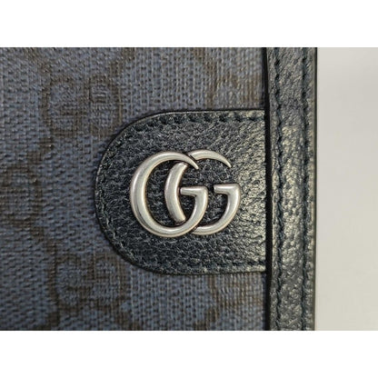 Gucci Wallet GG Supreme Black Leather Silver — view 10