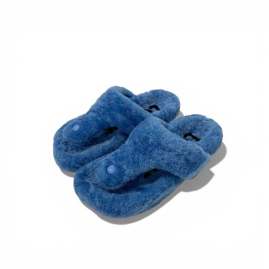 Loewe Sandals Shoes Mouth Blue Mule Thong Flat