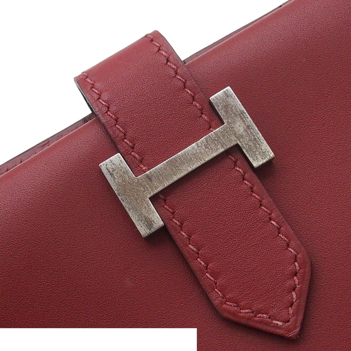 Hermes Bearn Classic Rouge Ash Silver Chamonix Wallet — view 7