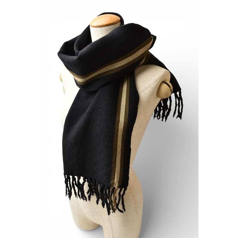 Gucci Scarf Winter 100% Wool GG Pattern Black Sherry Line — view 2