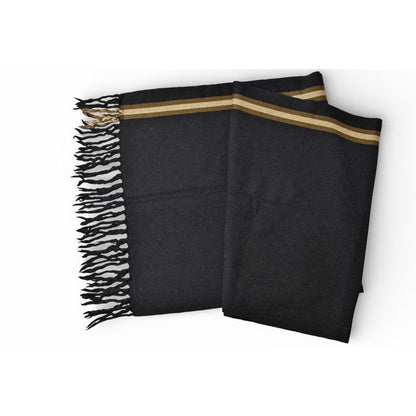 Gucci Scarf Winter 100% Wool GG Pattern Black Sherry Line — view 3