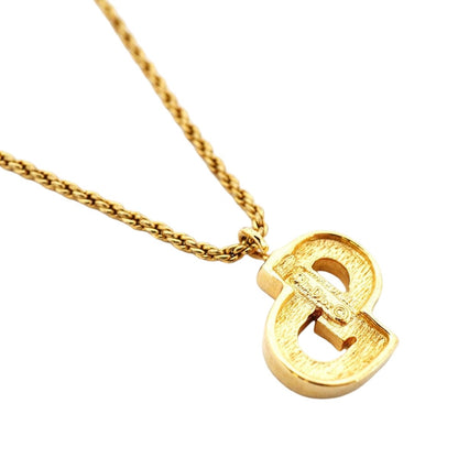 Dior Necklace CD Logo Gold Plated Rhinestone — view 2