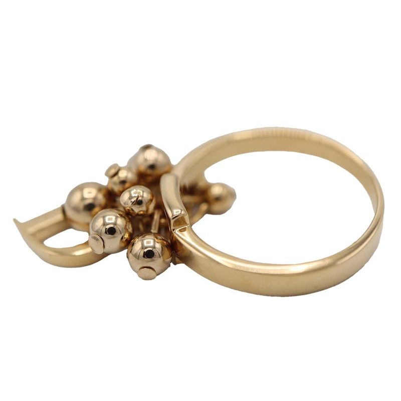 Christian DIOR Ring D Logo Approx 14 GP Gold Color Accessories Ladies H9388