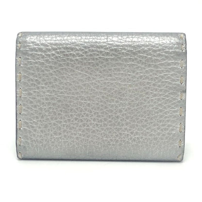 Fendi Card Case Selleria Leather Silver