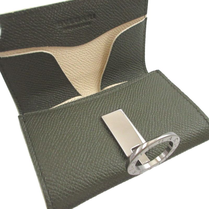 Bulgari Leather Green Coin Case Wallet 1534 Bvlgari
