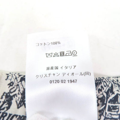 Christian DIOR 351j90a3294 100% Cotton Pleated Midi Plain Paris Skirt With