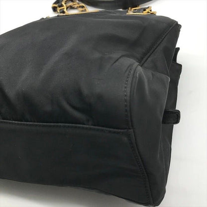 Prada Nylon Tessuto Chain Shoulder Bag Black