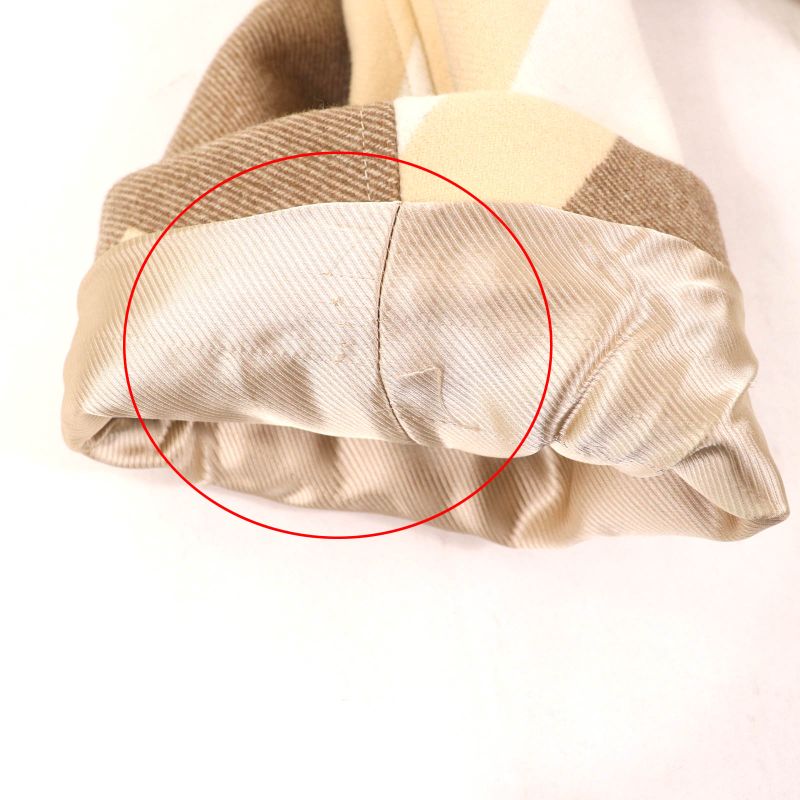 Hermes 22AW 2h0133di Wool Silk Blend Leather Zip Raglan Sleeve Mosaic Coat