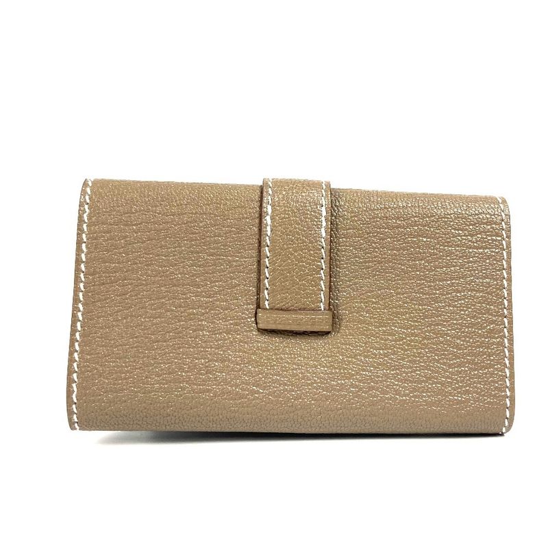 Hermes Key Case Bearn 4P 4-strand Chevre Etoupes Grayish