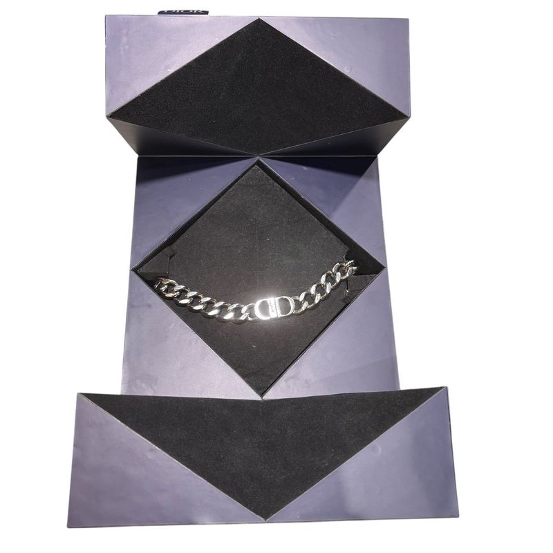 Christian Dior CD Icon Chain Link Necklace Icon Chain Link Necklace Silver