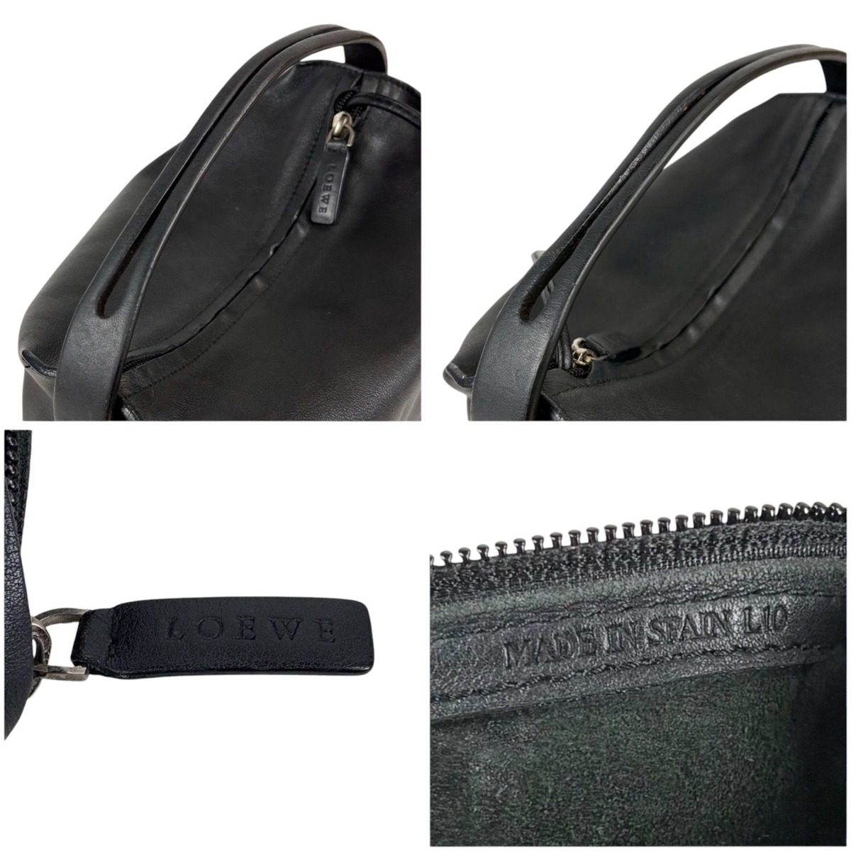 Loewe Pouch Mini Handbag Leather Black — view 7