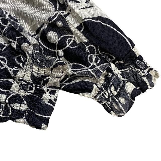 Chanel Dress Long Sleeves Total Pattern Coco Mark Silk Black [size 38] 08P