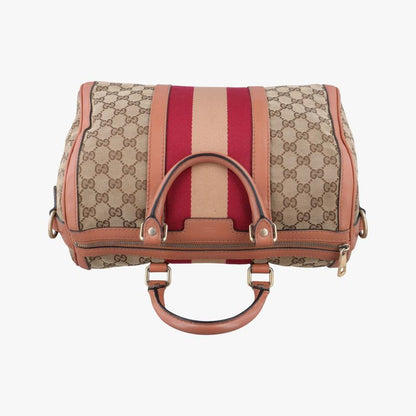 Guccisherry Line Beige And Red And Orange Canvas And Leather 247205 Unknown