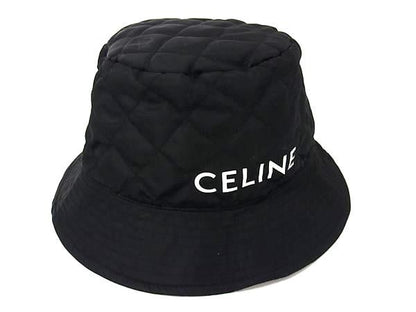 Celine 100% Nylon Bucket Hat Size L Men's Women's Black Fp3788