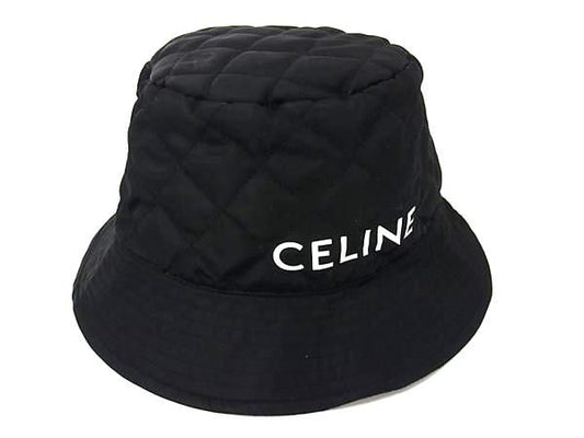 Celine 100% Nylon Bucket Hat Size L Men's Women's Black Fp3788