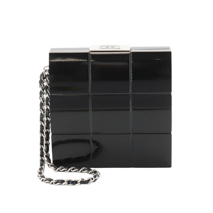 Chanel Chain Clutch Plastic Lambskin Black Chocolate