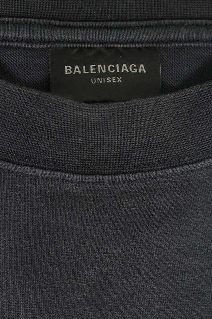 Balenciaga 720250 Tnvd8 Logo Embroidery Crew Neck Long Sleeve Cut And Sewn