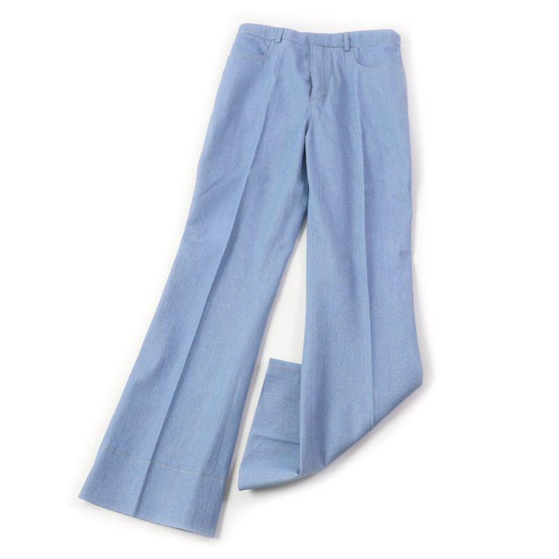 Saint Laurent Paris 22 693735 Stitch Design Center Press Denim Pants Light Blue