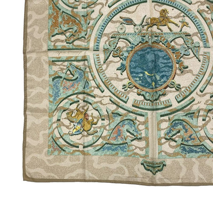 Hermes Carre 90 100% Silk Scarf Peintre DU Cheval Painter Of Horses Blawan