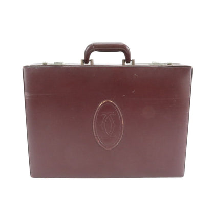 Cartier Must Line Leather Attache Case Hard Document Business Briefcase Trip