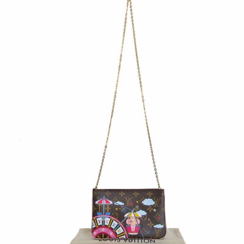 Louis Vuitton Crossbody Shoulder Bag Monogram Vivienne Pochette Double Zip