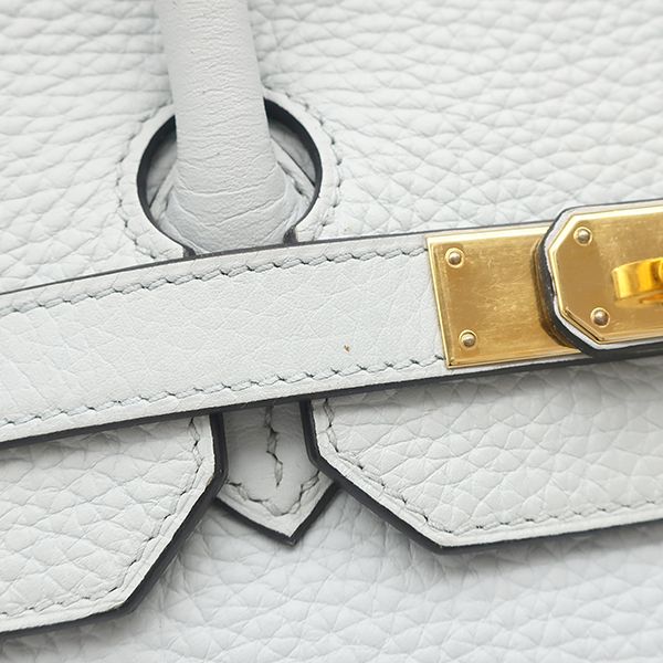 Hermes Handbag Birkin 35 Togo Blue Pale Gold Hardware Light Blue C Engraved