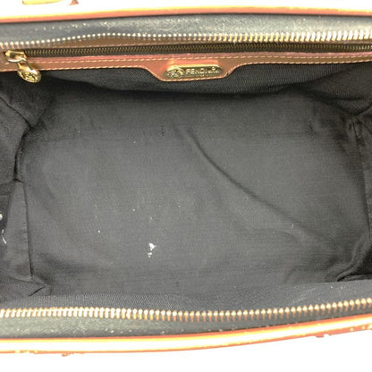 Fendi 119 259022 Pecan Pattern Canvas Mini Boston Handbag Brown Travel Vintage