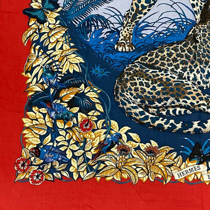Hermes Scarf Carre 140 DIP DYE Jungle LOVE Cashmere Red