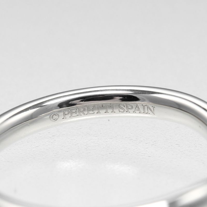 Tiffany & Co Curved Band 2mm (0.08in) Model Pt950platinum X 9P Diamonds #6.5