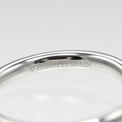 Tiffany & Co Curved Band 2mm (0.08in) Model Pt950platinum X 9P Diamonds #6.5