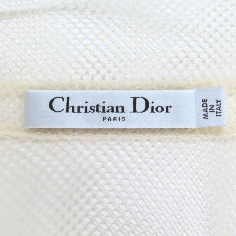 Christian DIOR 051b27a8648 Mesh Shirt Ensemble With 100% Silk Inner Ivory Made