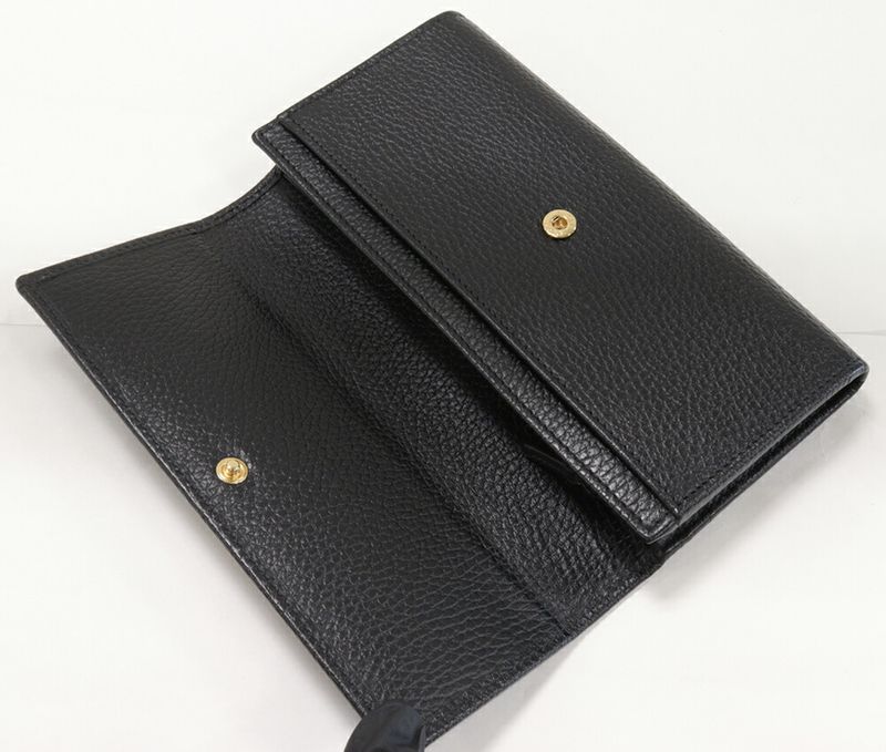 Gucci Long Zipper Wallet With Coin Purse GG Marmont Continental Wallet In Calf