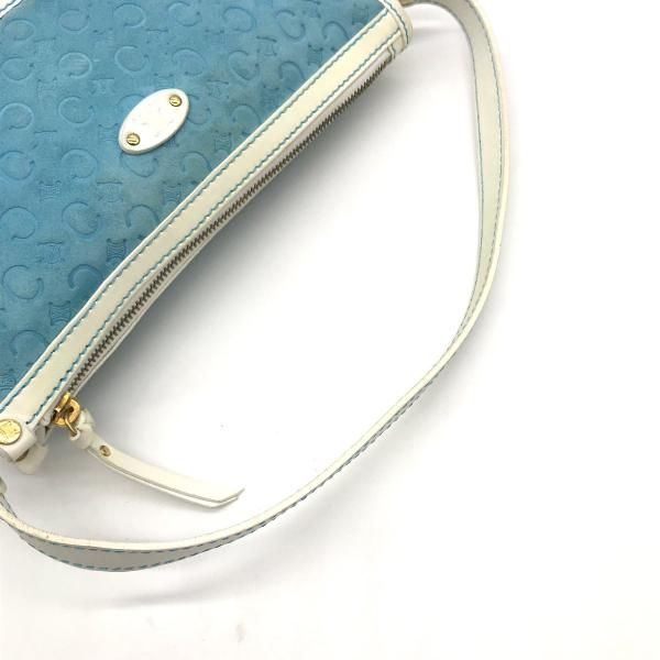 Celine Macadam Suede Hand Bag Blue