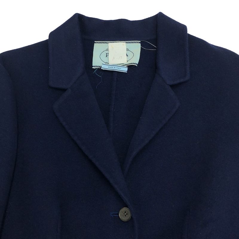 Prada 1990's Wool Cashmere Double Face Jacket Blue 42