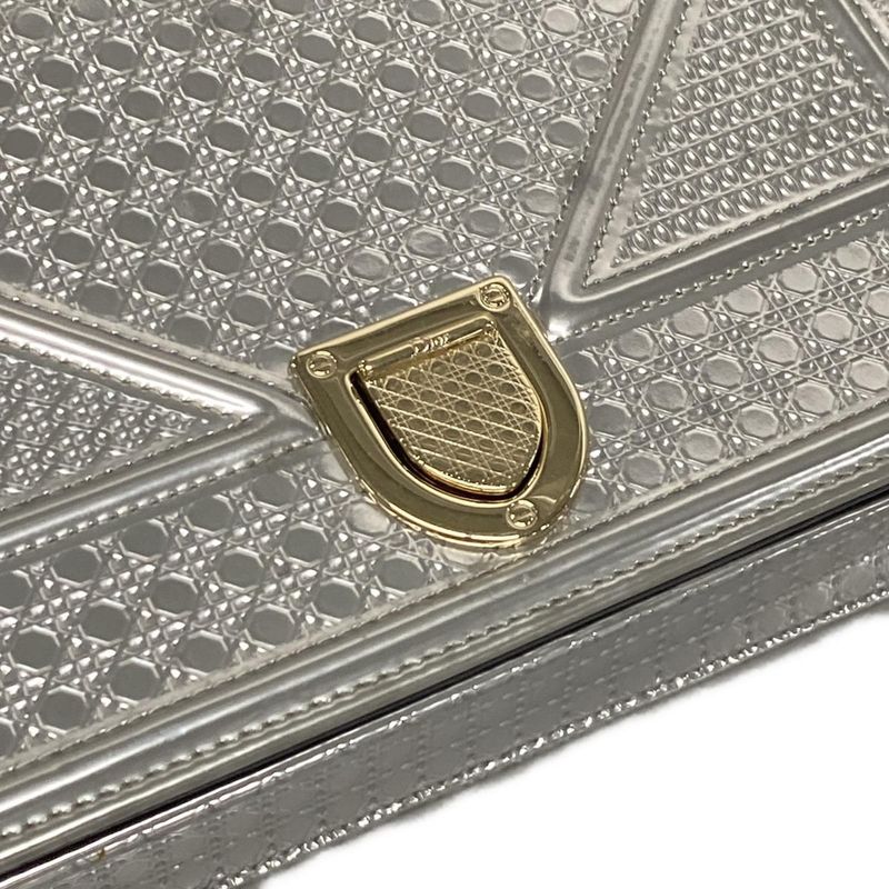 Dior/christian Dior Shoulder Bag Diorama Silver Chain Shoulder Leather
