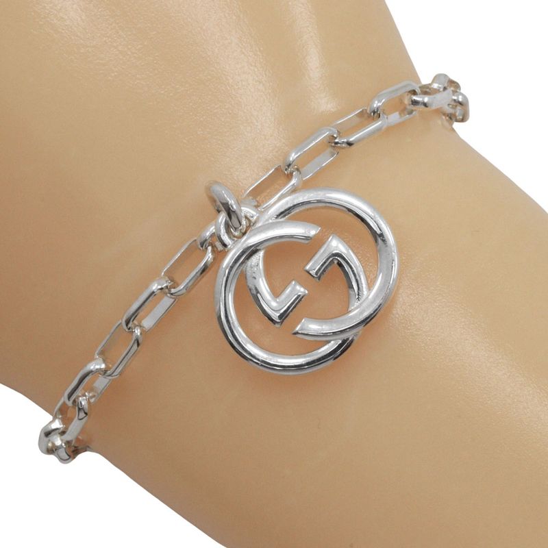 Gucci Interlocking G Silver 925 Unisex 12.1g Bracelet