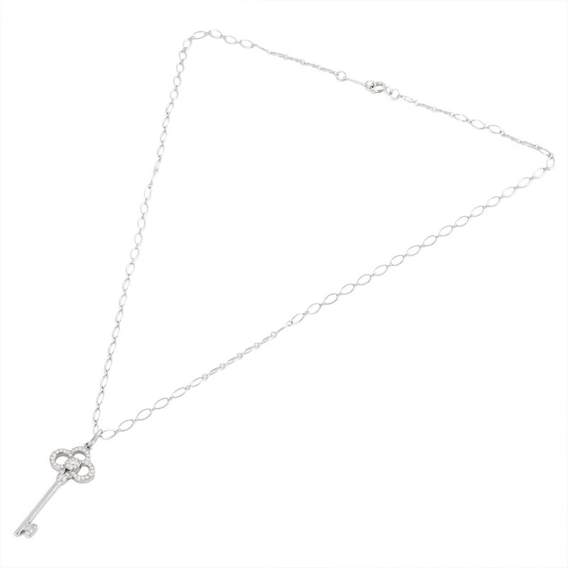 Tiffany & Co Tiffany & Co Crown Key Necklace Diamond 18K White Gold 64g White