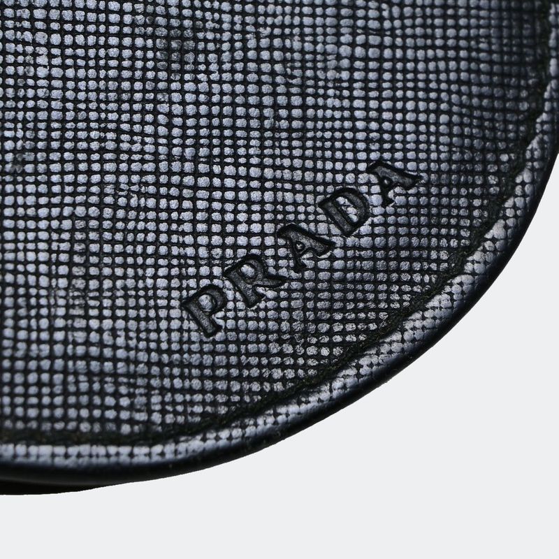 Prada Coin Case Coin Case Logo Leather Black 01bs117