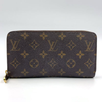 Louis Vuitton Zippy Wallet Monogram PVC Brown Round Zipper Long Wallet Gold